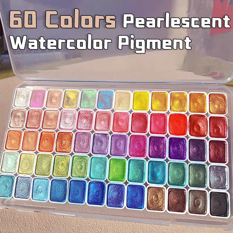 20/24/60/72 Colors Pearl Water - огляд і ціна Watercolor Paint Set Solid Pigment