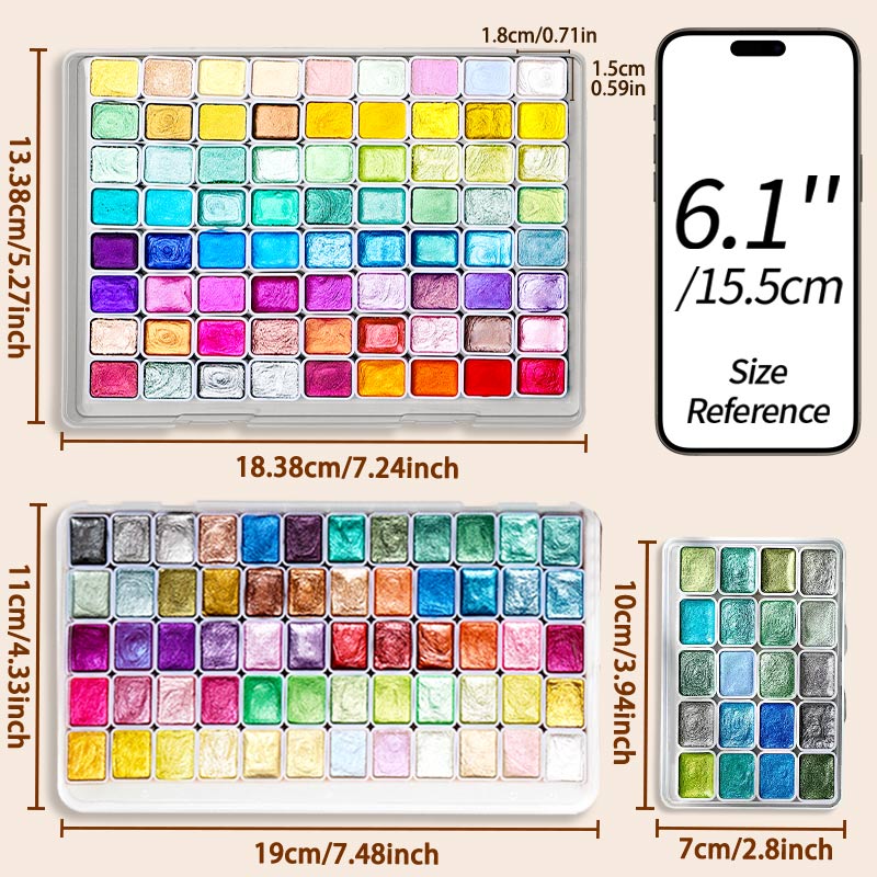 20/24/60/72 Colors Pearl Water - огляд і ціна Watercolor Paint Set Solid Pigment