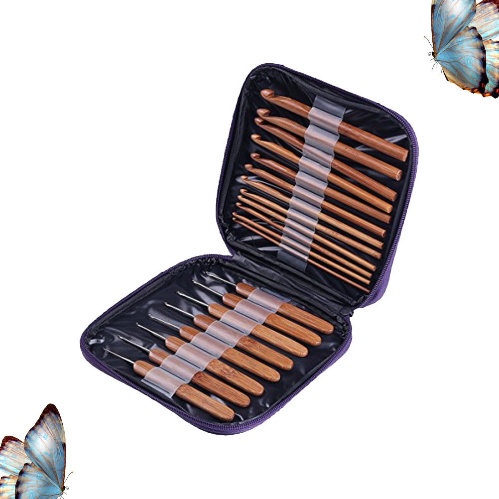 1Set Bamboo Wood Crochet Hook  - огляд і ціна Wooden Crochet Hooks Ergonomic Handle