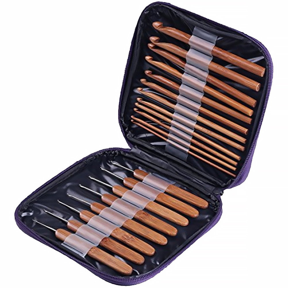 1Set Bamboo Wood Crochet Hook  - огляд і ціна Wooden Crochet Hooks Ergonomic Handle