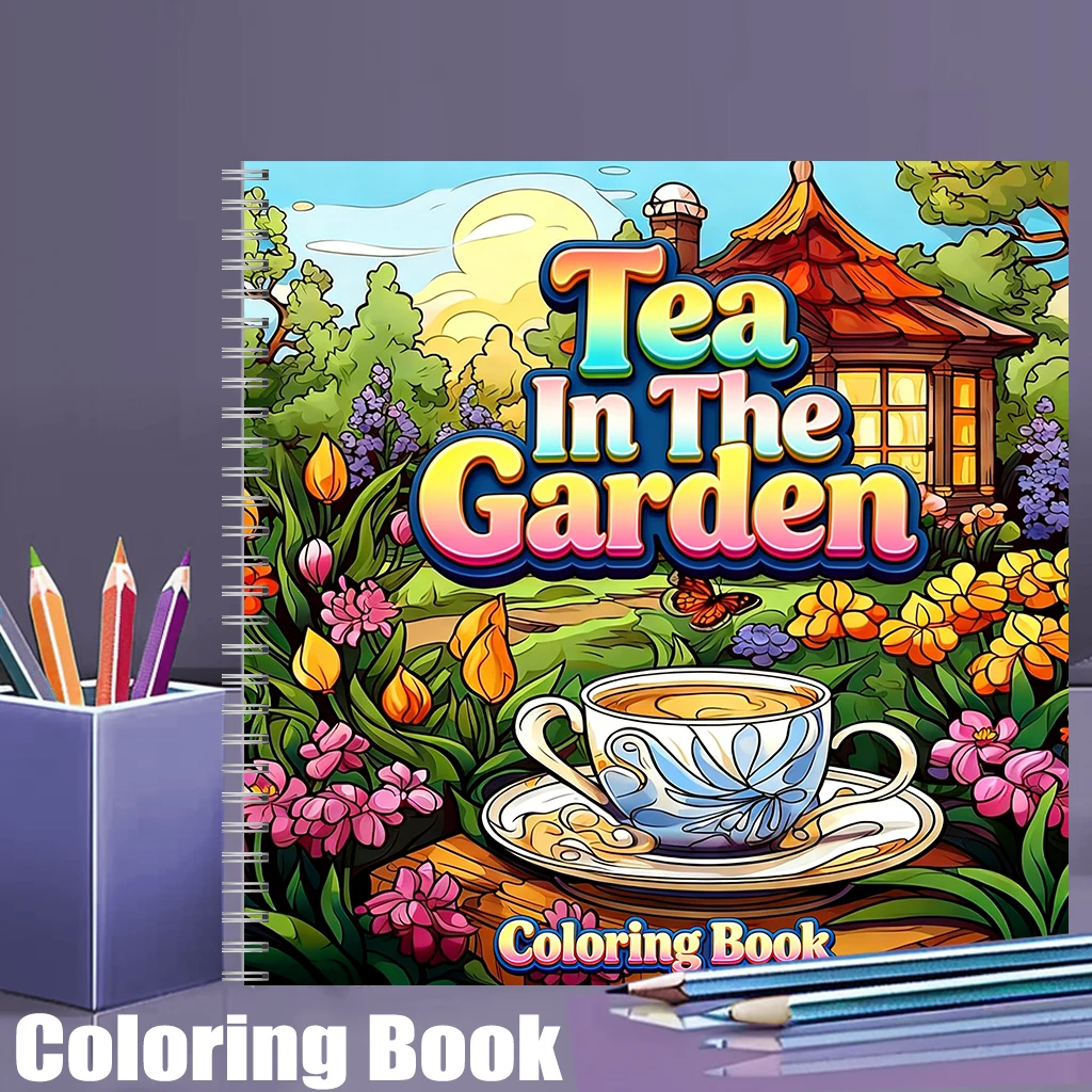 Tea In The Gardens Coloring Bo - огляд і ціна Painting Supplies